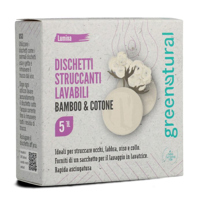 Dischetti struccanti lavabili in Bamboo e Cotone 5pz